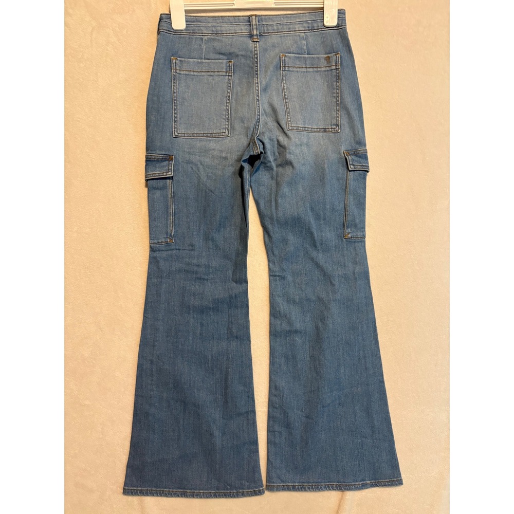 Pilcro Anthropologie Relaxed Mid-Rise Cargo Jeans Light Wash 29 Wide Leg - Picture 11 of 12